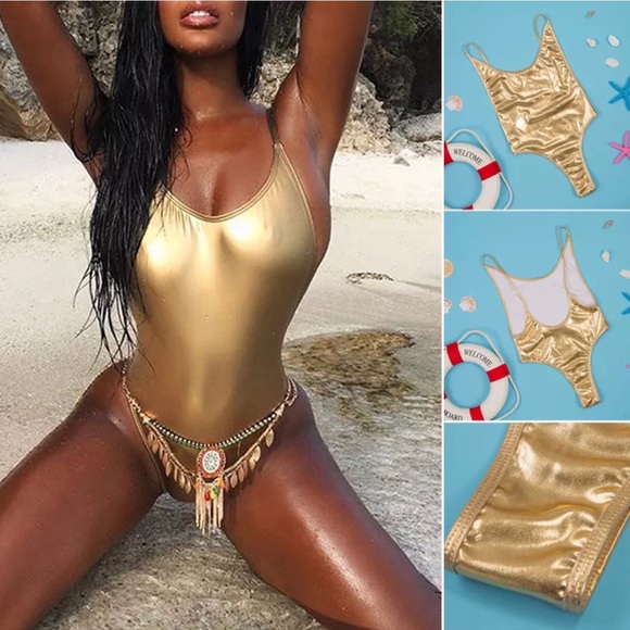 gold monokini